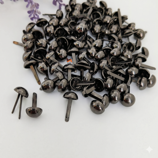 Nimida Metal Brad Pins/Split Pin/Rivet/Stud/Skull pins/Spikes/Paper Fastener for Scrapbooking, DIY, Leather Goods, Spikes | 12 mm | Medium Size | Gun Metal Colour