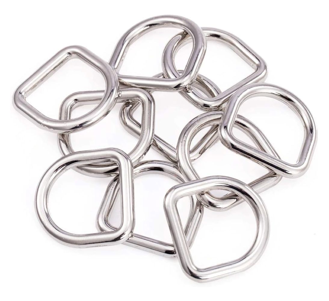 Nimida® D Rings 1” useful for 3/4" inch strap | Silver Colour Buckles for Straps Ties Belts Bags, Handmade Un-Welded Connect Buckle for Leather Bags Garment Clothes Luggage, Purse (Copy)