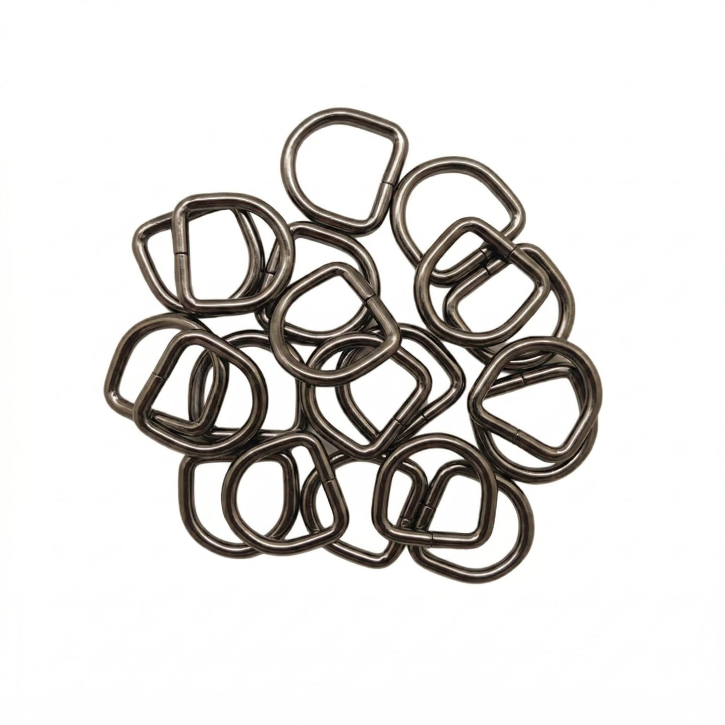 Nimida D Rings 3/4” inch | Good for 1/2 inch Belt | Gun Metal Colour Buckles for Straps Ties Belts Bags, Handmade Un-Welded Connect Buckle for Leather Bags Garment Clothes Luggage, Purse