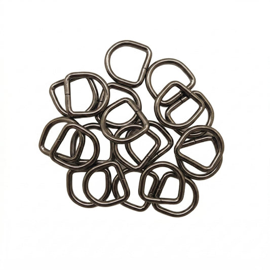 Nimida D Rings 3/4” inch | Good for 1/2 inch Belt | Gun Metal Colour Buckles for Straps Ties Belts Bags, Handmade Un-Welded Connect Buckle for Leather Bags Garment Clothes Luggage, Purse