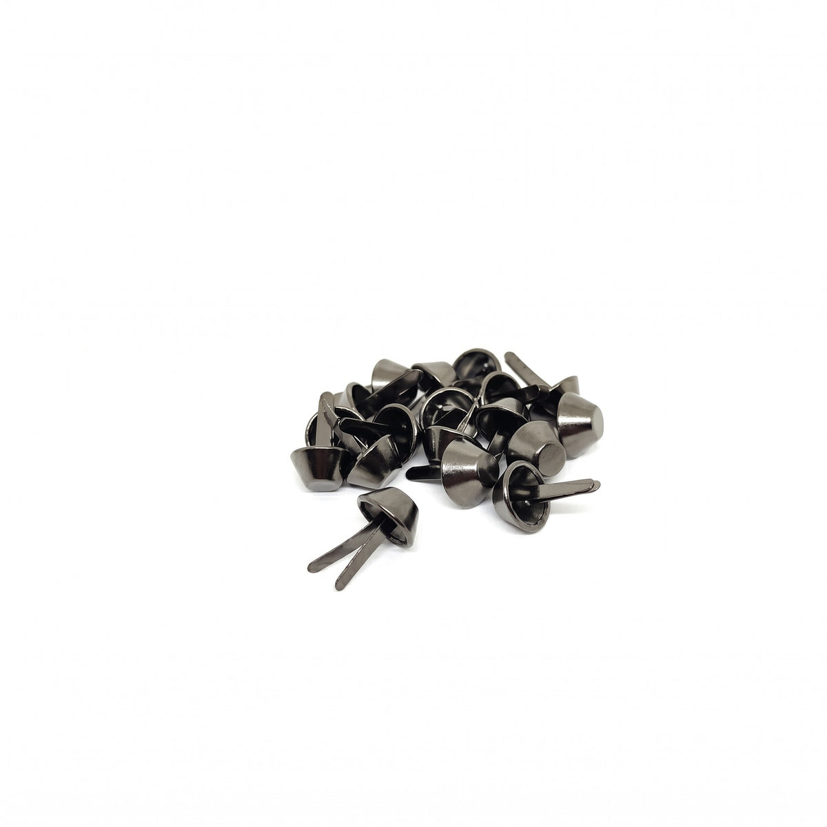 Nimida Metal Flat Head Cone Type Brad Pins 12 mm / Split Pin / Rivet / Stud / Skull pins / Spikes/Paper Fastener for Scrapbooking, DIY, Leather Goods, | Gun Metal Black
