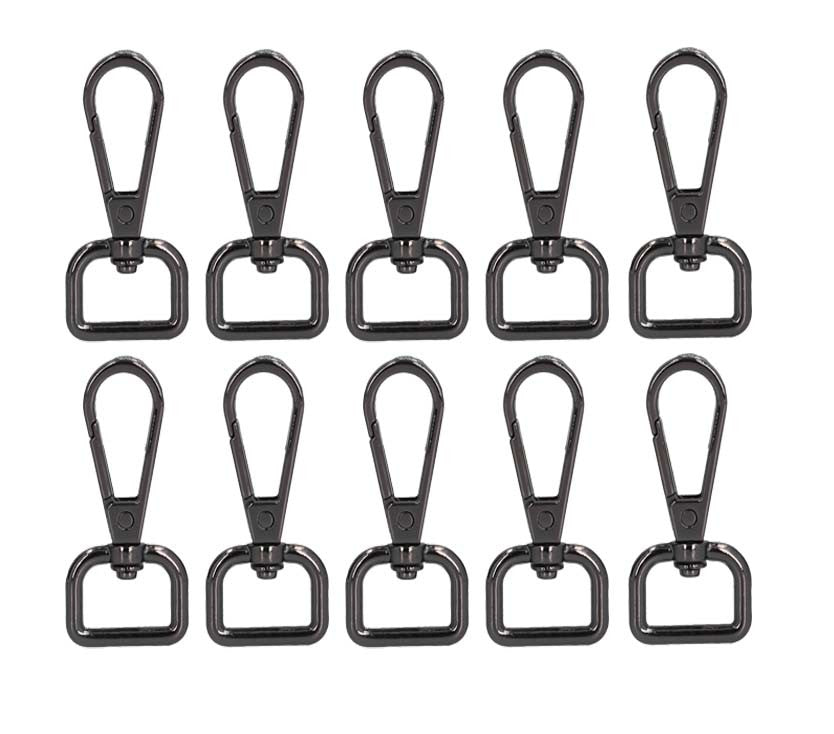 Nimida Metal Lobster Clamp/Clasps/Swivel/Dog Hook | Rectangular Style for Leather Craft DIY Crafts Purse and Bags - Gun Metal Colour | Good for 3/4 Belt |