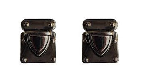 Nimida ® Purse Push Lock V Type | Gun Metal Colour | Tuck Lock/Thumb Lock/Clasp/Closure for DIY Purses/Bags/Travel Bags/Handbags