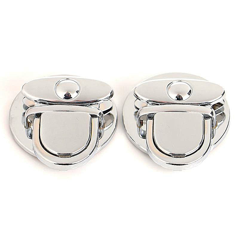 Nimida Purse Push Lock | Tuck Lock/Thumb Lock/Clasp/Closure for DIY Purses/Bags/Travel Bags/Handbags | Silver