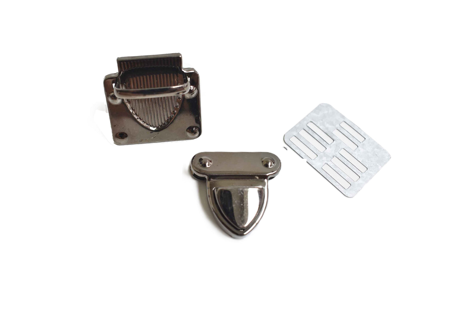 Nimida ® Purse Push Lock V Type | Gun Metal Colour | Tuck Lock/Thumb Lock/Clasp/Closure for DIY Purses/Bags/Travel Bags/Handbags