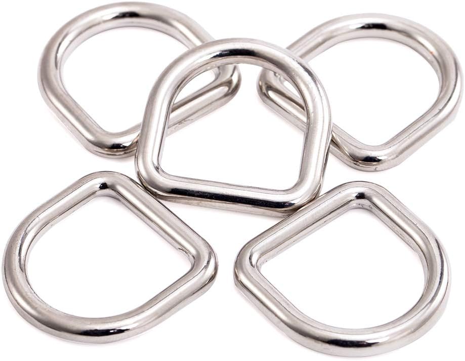 Nimida® D Rings 1” useful for 3/4" inch strap | Silver Colour Buckles for Straps Ties Belts Bags, Handmade Un-Welded Connect Buckle for Leather Bags Garment Clothes Luggage, Purse (Copy)