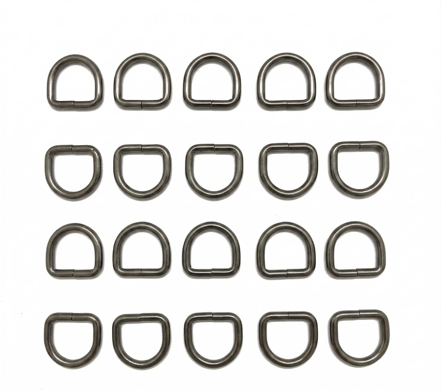 Nimida D Rings 3/4” inch | Good for 1/2 inch Belt | Gun Metal Colour Buckles for Straps Ties Belts Bags, Handmade Un-Welded Connect Buckle for Leather Bags Garment Clothes Luggage, Purse
