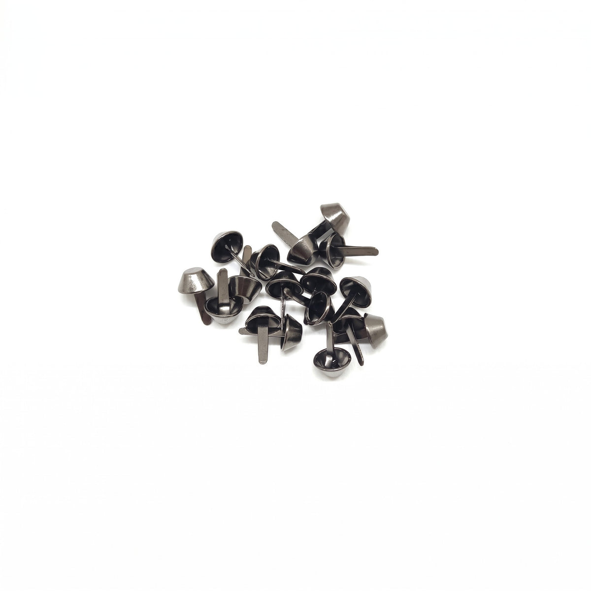 Nimida Metal Flat Head Cone Type Brad Pins 12 mm / Split Pin / Rivet / Stud / Skull pins / Spikes/Paper Fastener for Scrapbooking, DIY, Leather Goods, | Gun Metal Black