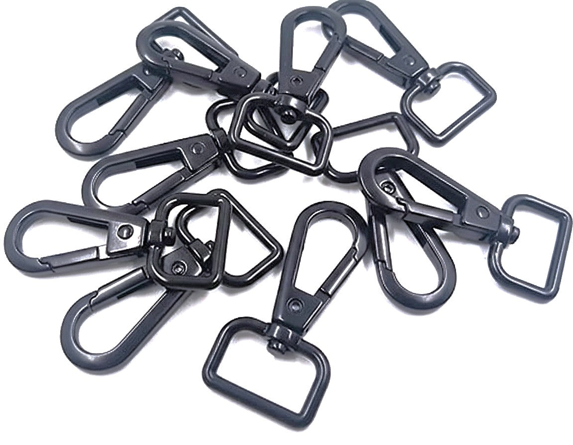 Nimida Metal Lobster Clamp/Clasps/Swivel/Dog Hook | Rectangular Style for Leather Craft DIY Crafts Purse and Bags - Gun Metal Colour | Good for 3/4 Belt |