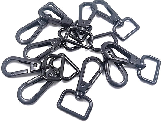 Nimida Metal Lobster Clamp/Clasps/Swivel/Dog Hook | Rectangular Style for Leather Craft DIY Crafts Purse and Bags - Gun Metal Colour | Good for 3/4 Belt |