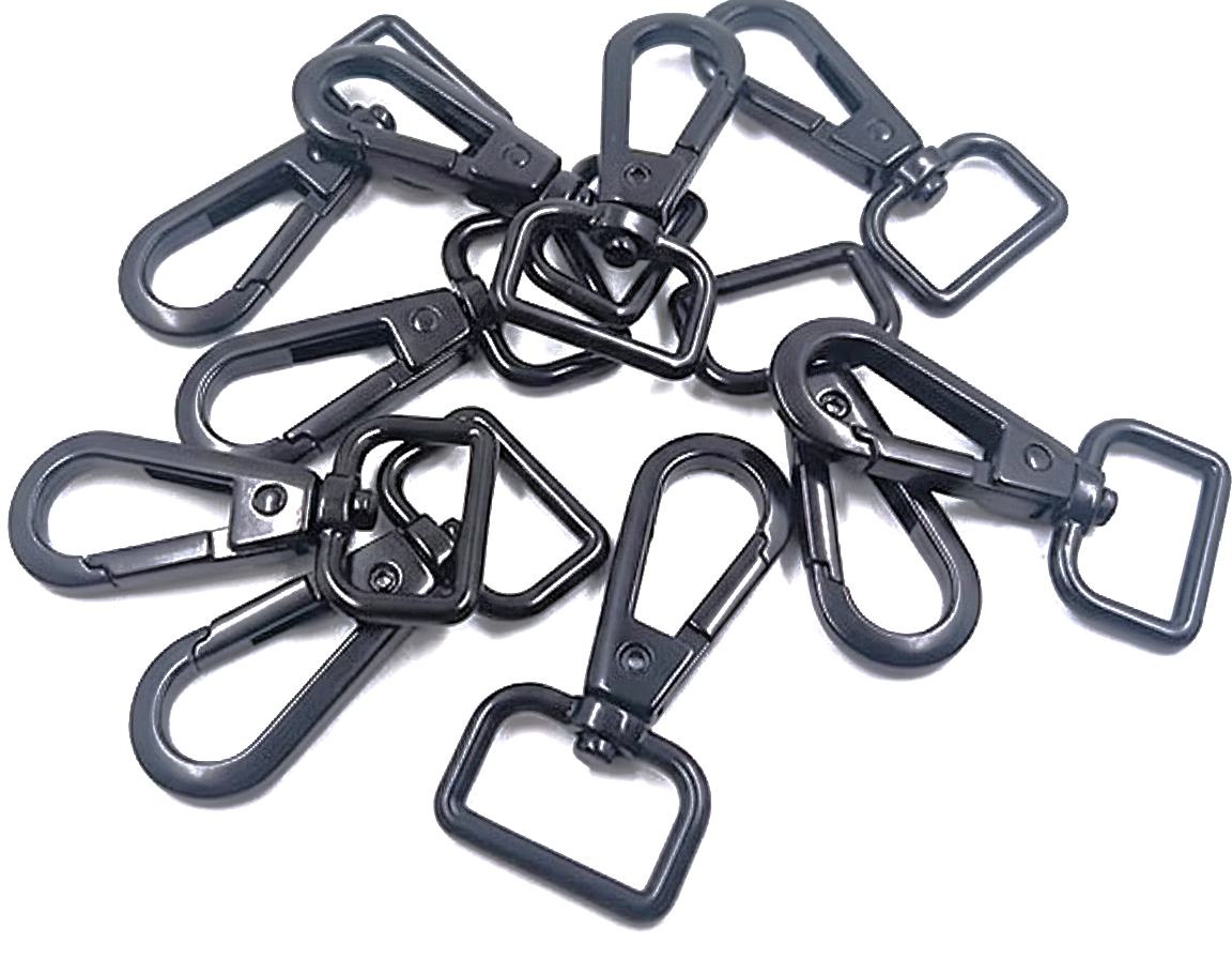 Nimida Metal Lobster Clamp/Clasps/Swivel/Dog Hook | Rectangular Style for Leather Craft DIY Crafts Purse and Bags - Gun Metal Colour | Good for 3/4 Belt |