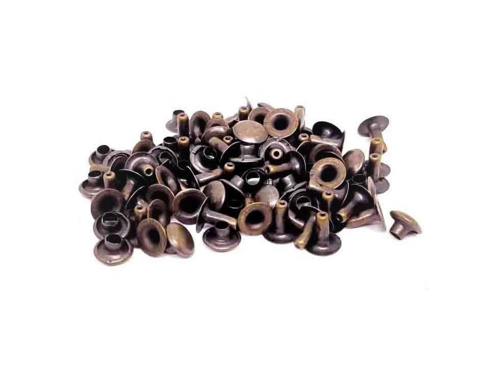 Nimida™ Single Cap Rivets | Brass | Size-7 mm | Antique | for DIY Leather Craft |
