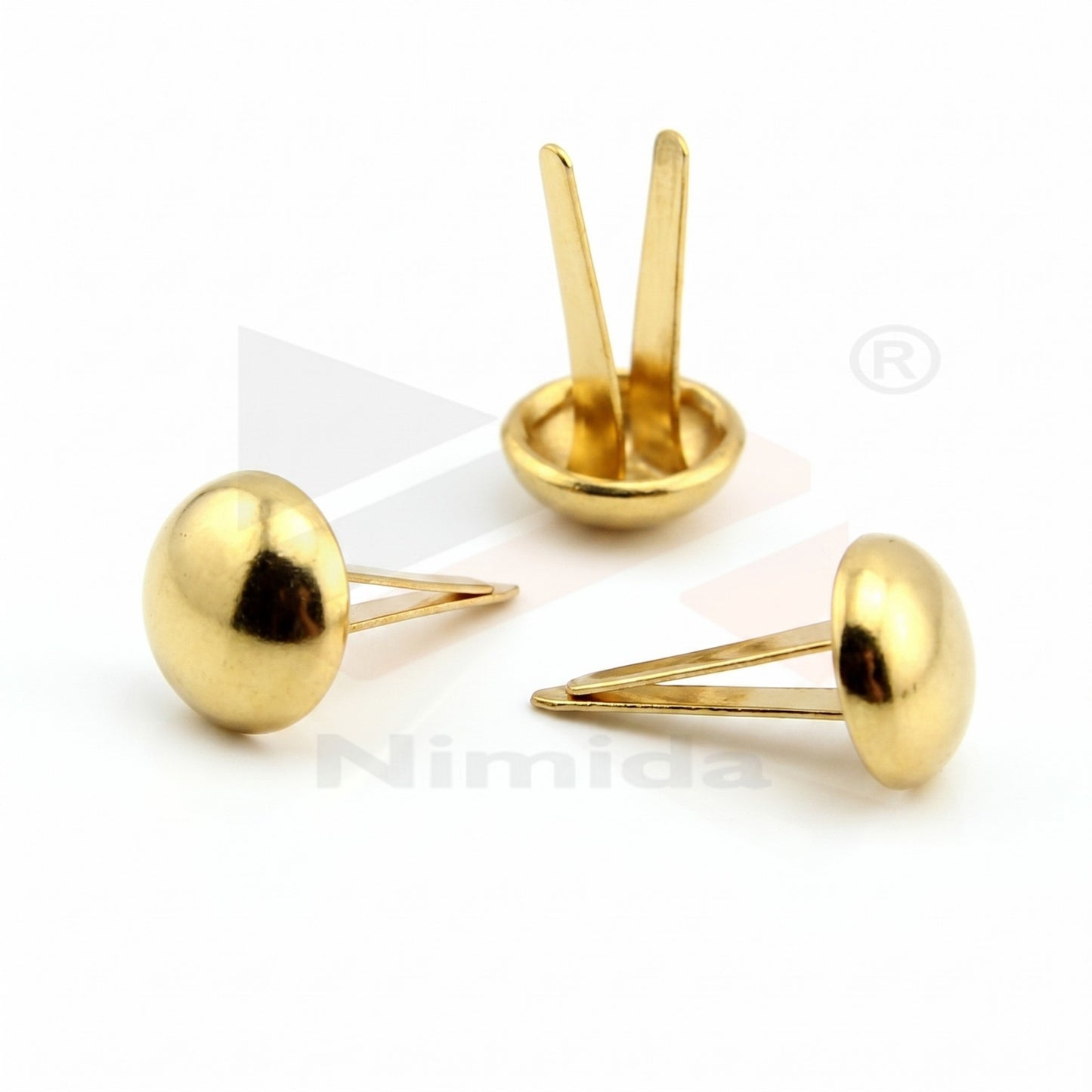 Nimida Metal Brad Pins/Split Pin/Rivet/Stud/Skull pins/Spikes/Paper Fastener for Scrapbooking, DIY, Leather Goods, Spikes | 12 mm | Medium Size | Golden Colour