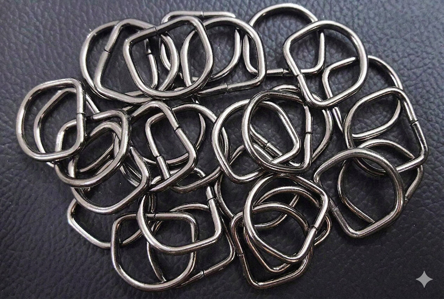 Nimida D Rings 3/4” inch | Good for 1/2 inch Belt | Gun Metal Colour Buckles for Straps Ties Belts Bags, Handmade Un-Welded Connect Buckle for Leather Bags Garment Clothes Luggage, Purse