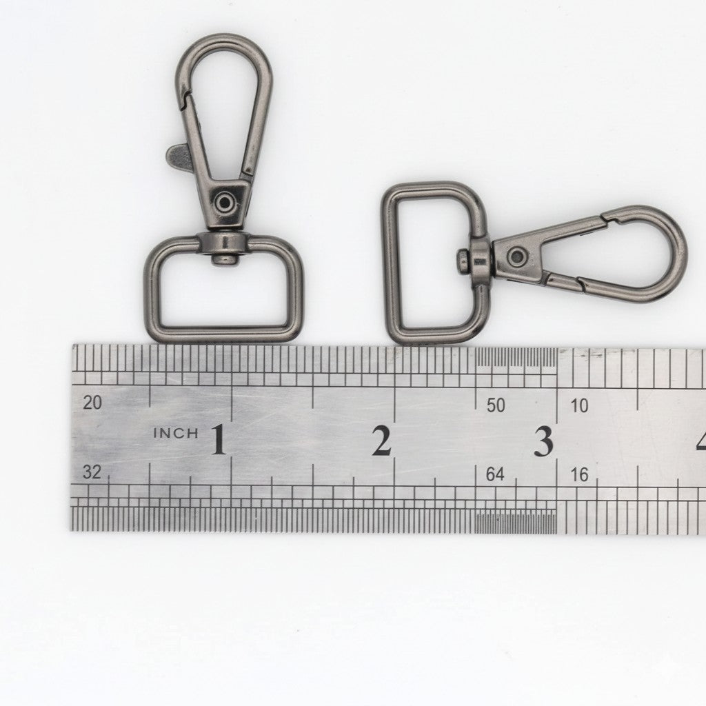 Nimida Metal Lobster Clamp/Clasps/Swivel/Dog Hook | Rectangular Style for Leather Craft DIY Crafts Purse and Bags - Gun Metal Colour | Good for 3/4 Belt |