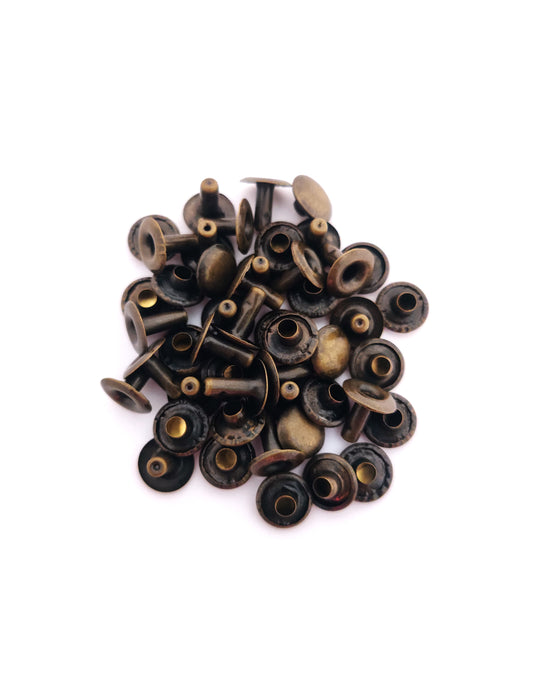 Nimida® Single Cap Rivets | Bronze Colour | Brass | Large Size-9 mm | for DIY Leather Craft |