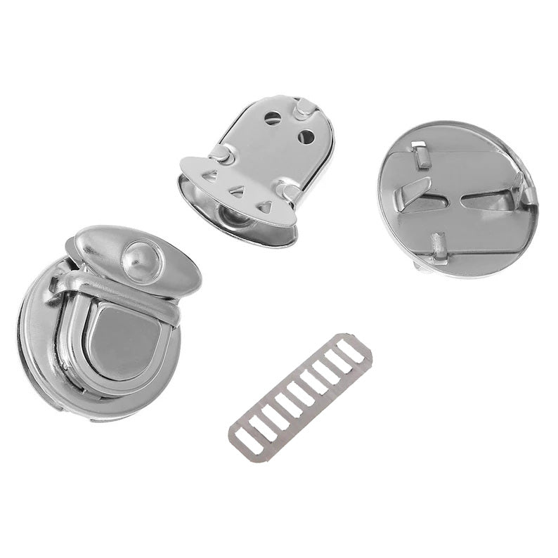 Nimida Purse Push Lock | Tuck Lock/Thumb Lock/Clasp/Closure for DIY Purses/Bags/Travel Bags/Handbags | Silver