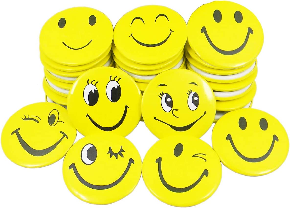 Nimida® Smiley Emoji Expression Pin Badge | Multi Design | Gang Brooch | Party Favour | Return gift | Large size 4.5 cm |
