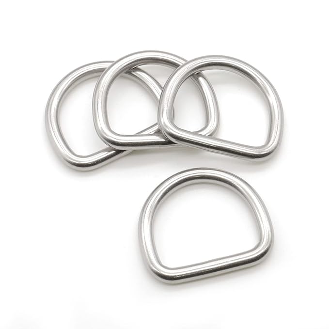 Nimida® D Rings 1” useful for 3/4" inch strap | Silver Colour Buckles for Straps Ties Belts Bags, Handmade Un-Welded Connect Buckle for Leather Bags Garment Clothes Luggage, Purse (Copy)