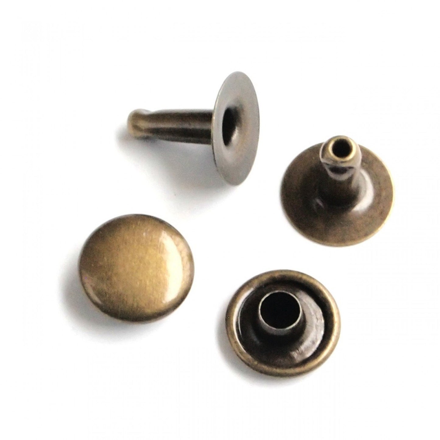 Nimida® Single Cap Rivets | Bronze Colour | Brass | Large Size-9 mm | for DIY Leather Craft |