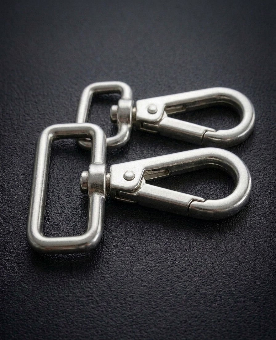 Nimida® Heavy Metal Alloy Swivel Snap Hooks, 1.5 Inch Wide, 360° Swivel Lobster Claw Clasps for DIY Accessories | Nickel Colour |
