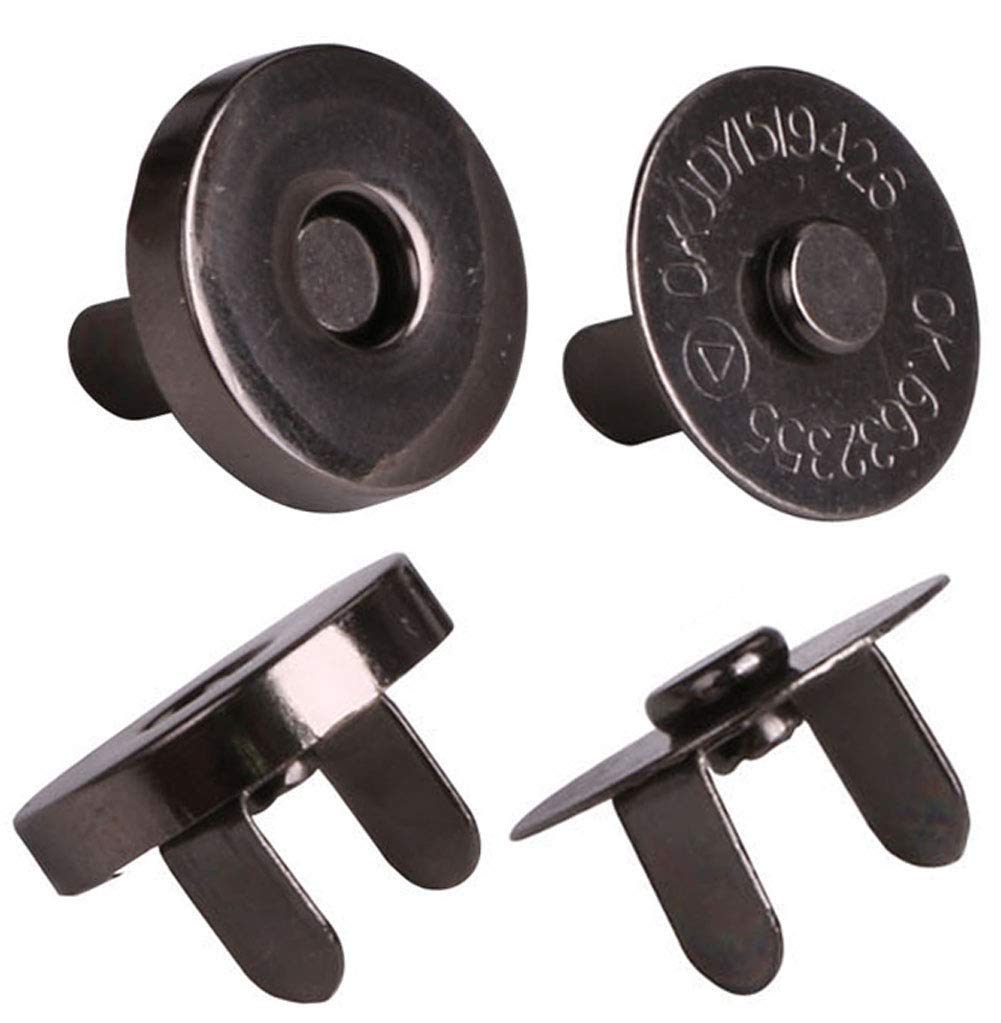 Nimida® Magnetic Button Snaps Clasps Fasteners Closure 18 mm - Gun Metal Colour - for Sewing, Clutch, Purses, Tote, Handbags, Clothes, Leather