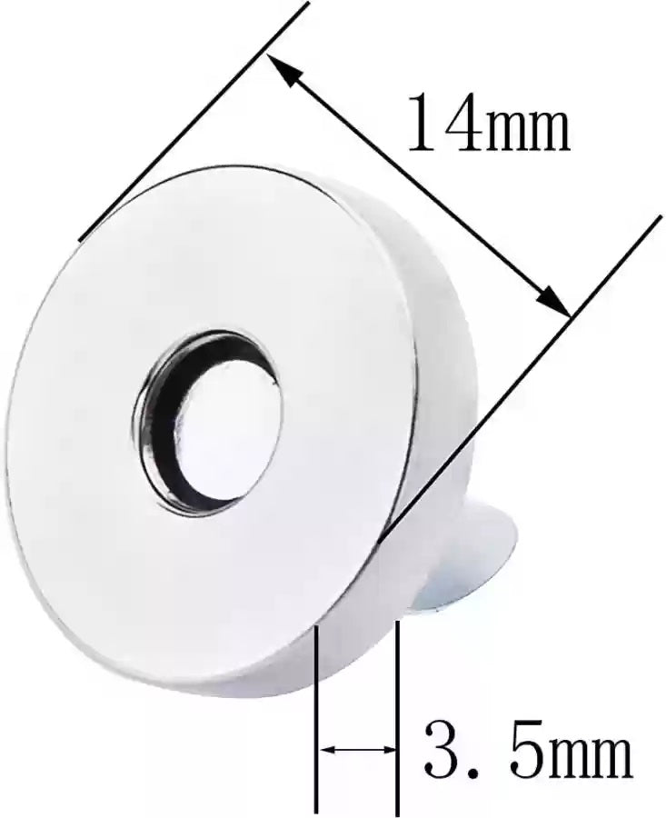 Nimida Magnetic Button Snaps Clasps Fasteners Closure 14 mm - Nickel/Silver - for Sewing, Clutch, Purses, Tote, Handbags, Clothes, Leather