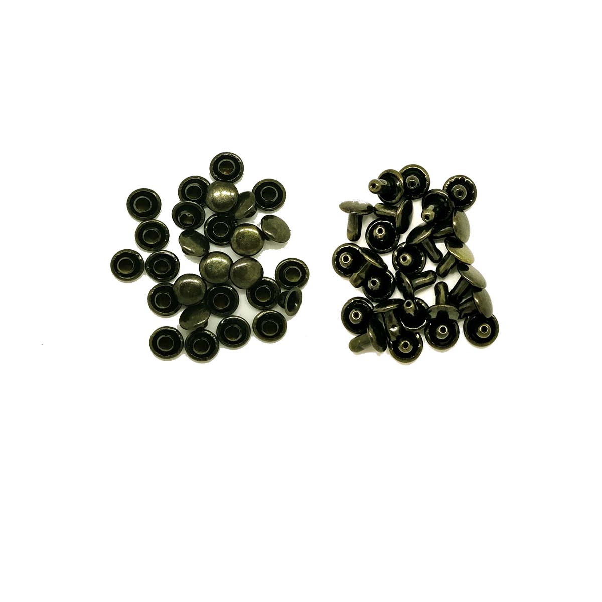 Nimida® Double Cap Rivets | Brass | Size-7 mm | Antique | for DIY Leather Craft