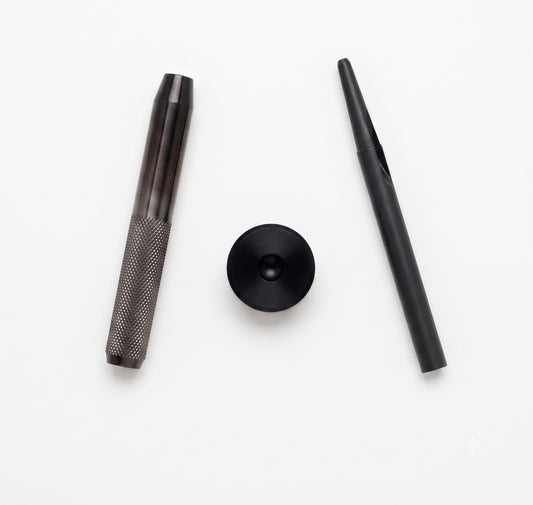 Nimida® Tool Kit for Double and Single Cap Rivets | Material - MS | Type - Hand Held | Knocking Tool with Anvil and hole cutter - 1 Set