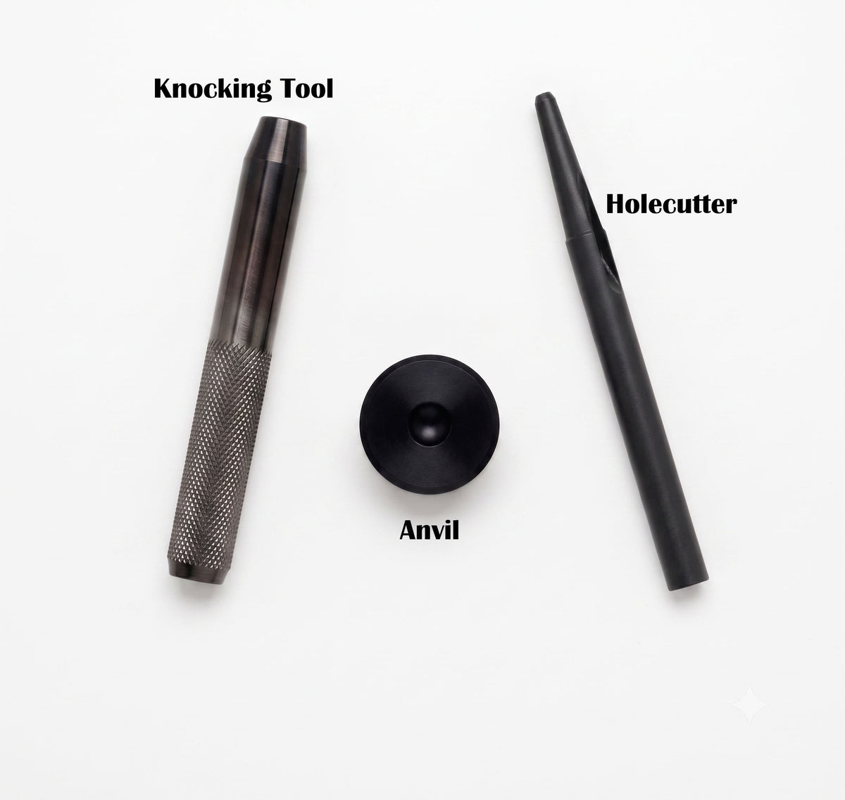 Nimida® Tool Kit for Double and Single Cap Rivets | Material - MS | Type - Hand Held | Knocking Tool with Anvil and hole cutter - 1 Set