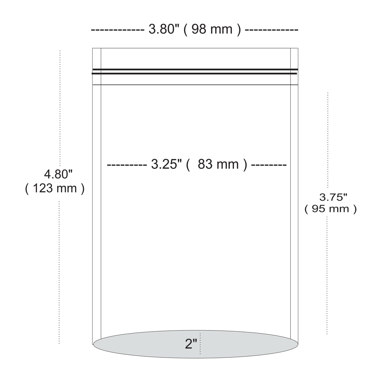 Nimida® Transparent Clear Standup Pouch with Zipper | Poly Bag | Zip Lock Bag | Food Grade for Sampling and Retail Packaging