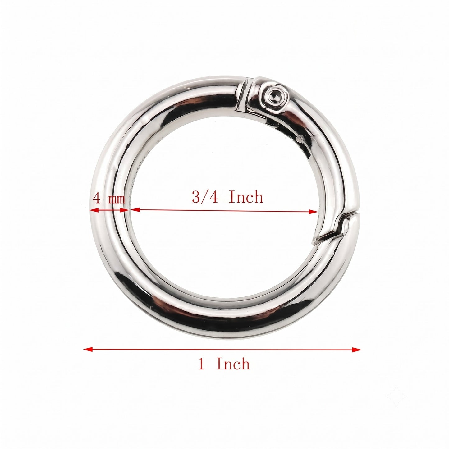 Nimida® Premium Spring Ring, Metal Gate Open O Ring, Openable Carabiner - Silver Colour