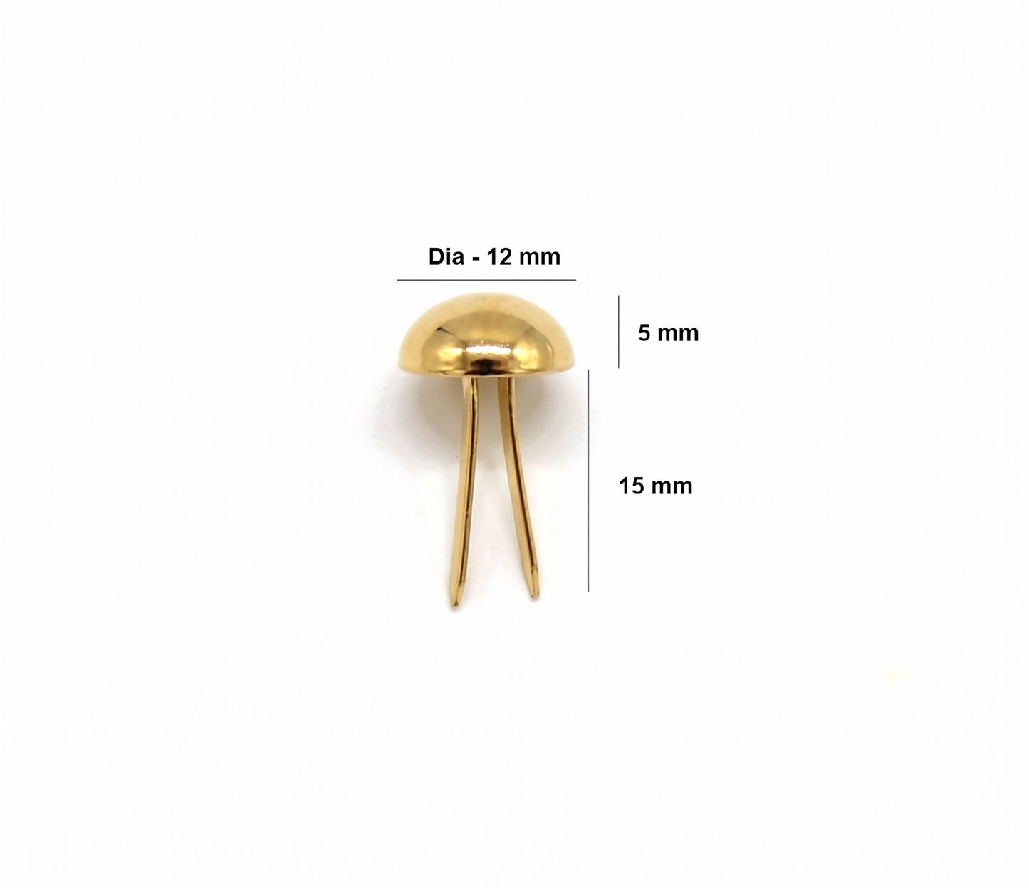 Nimida Metal Brad Pins/Split Pin/Rivet/Stud/Skull pins/Spikes/Paper Fastener for Scrapbooking, DIY, Leather Goods, Spikes | 12 mm | Medium Size | Golden Colour