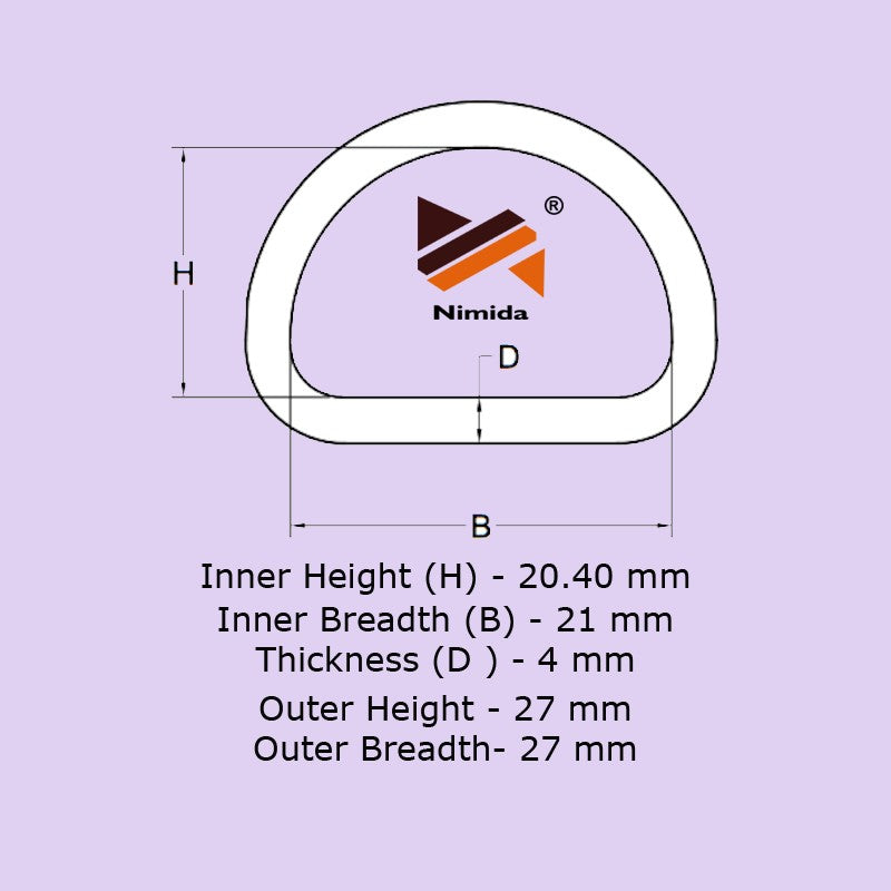 Nimida® D Rings 1” useful for 3/4" inch strap | Silver Colour Buckles for Straps Ties Belts Bags, Handmade Un-Welded Connect Buckle for Leather Bags Garment Clothes Luggage, Purse (Copy)