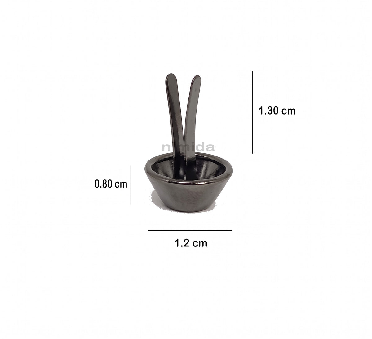 Nimida Metal Flat Head Cone Type Brad Pins 12 mm / Split Pin / Rivet / Stud / Skull pins / Spikes/Paper Fastener for Scrapbooking, DIY, Leather Goods, | Gun Metal Black