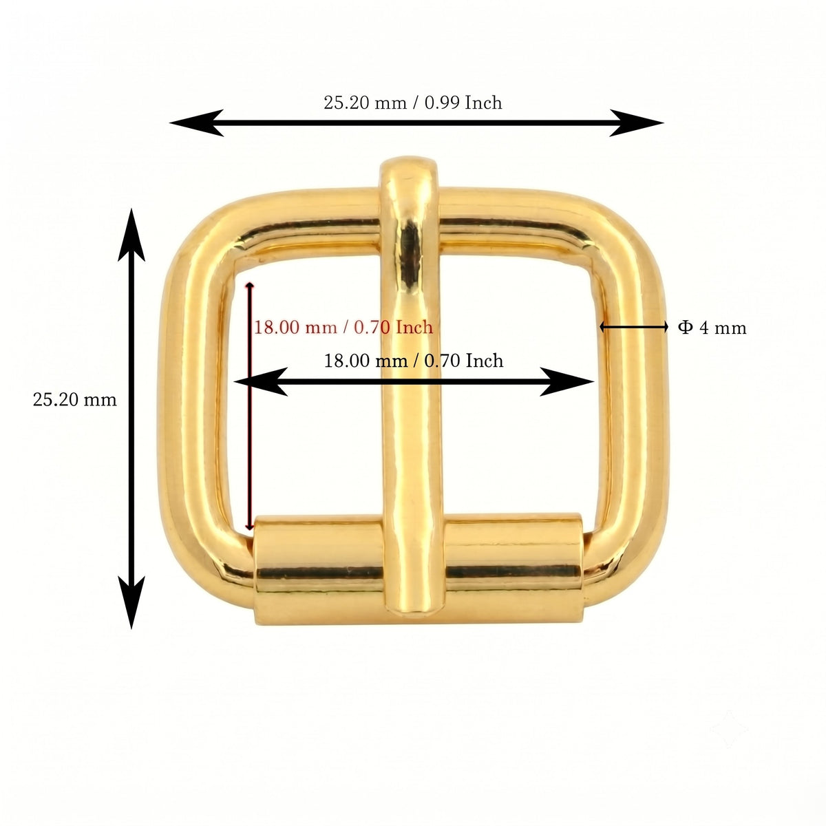 Nimida® Roller Pin Belt Buckles, 5/8 Inch, Non Welded, for Bags, Collars, Shoes, Belt Straps | Golden