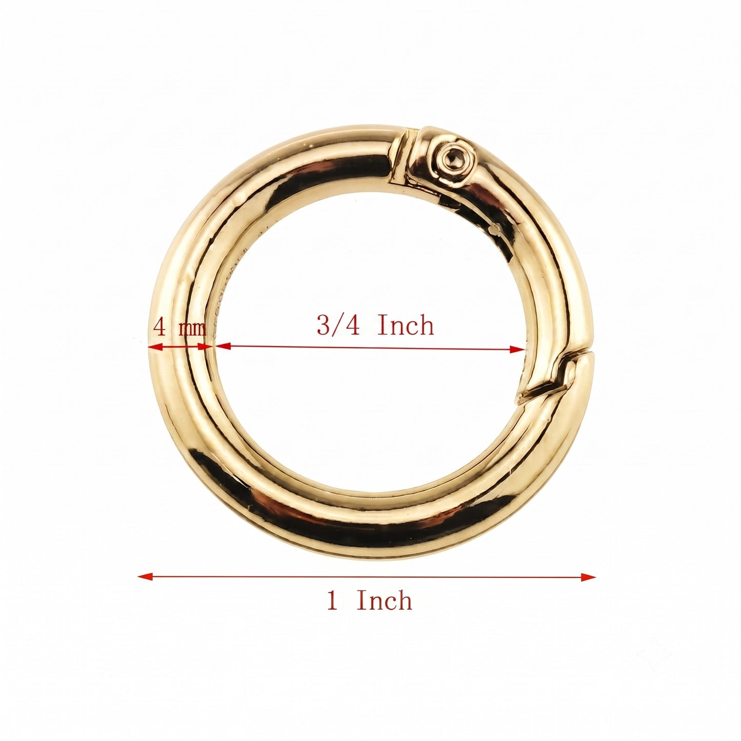 Nimida® Premium Spring Ring, Metal Gate Open O Ring, Openable Carabiner - Golden Colour