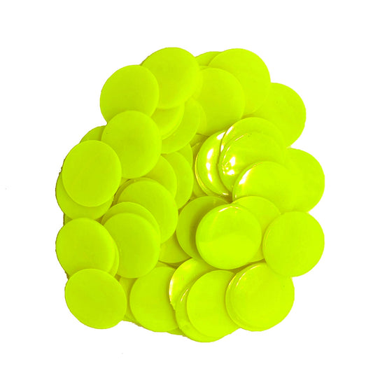 Nimida® Big Size 1.50 Inches (38 mm) Plastic Round Plain Coin/Token/Chips for Board Games and Other Uses | Yellow Color |