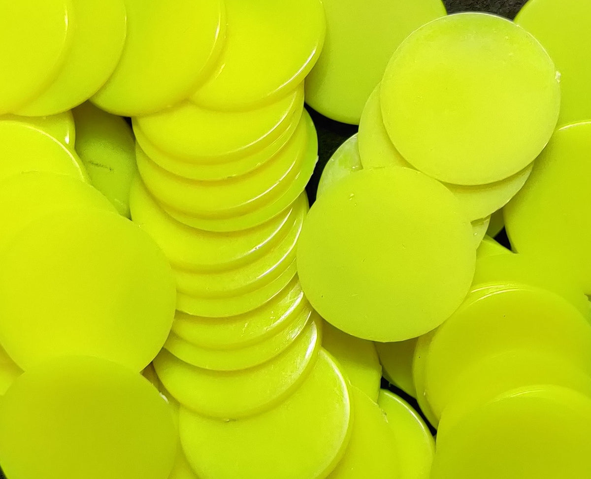 Nimida® Big Size 1.50 Inches (38 mm) Plastic Round Plain Coin/Token/Chips for Board Games and Other Uses | Yellow Color |