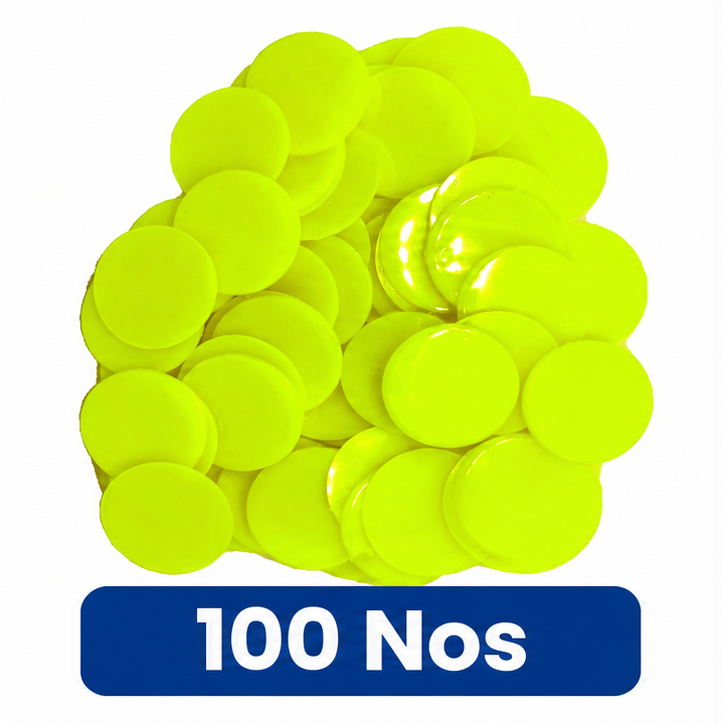 Nimida® Big Size 1.50 Inches (38 mm) Plastic Round Plain Coin/Token/Chips for Board Games and Other Uses | Yellow Color |