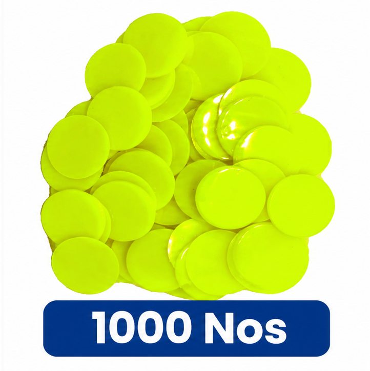 Nimida® Big Size 1.50 Inches (38 mm) Plastic Round Plain Coin/Token/Chips for Board Games and Other Uses | Yellow Color |