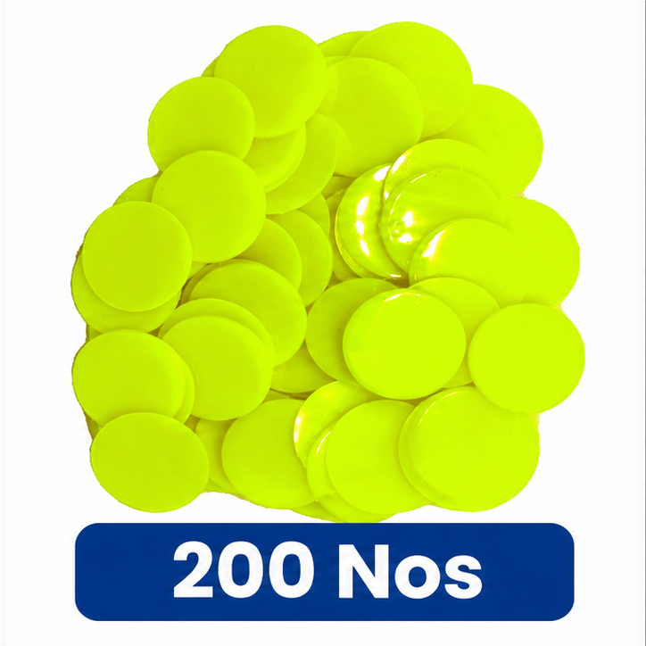 Nimida® Big Size 1.50 Inches (38 mm) Plastic Round Plain Coin/Token/Chips for Board Games and Other Uses | Yellow Color |